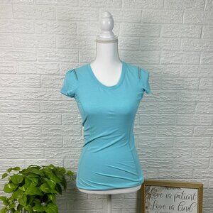 Lululemon shirt blue short sleeve activewear workout